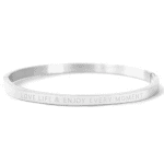 Stainless steel bangle armband met tekst Love life & enjoy every moment zilver