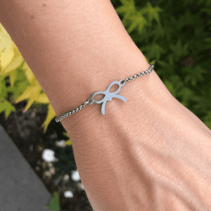 Stainless Steel armband met strikje zilver