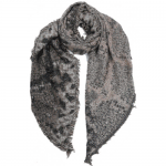 Sjaal slangenprint met glitters grijs2