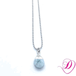 Ketting hanger natuursteen haze blue