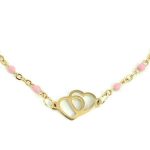 Armbandje hartjes en dots light pink goud