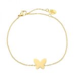 Stainless steel armband Butterfly goud