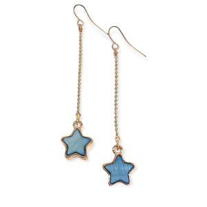 Oorbellen goud met blauwe ster