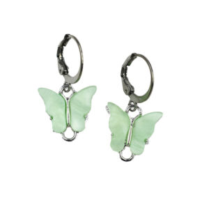 Kinderoorbellen-vlinders-groen-zilver