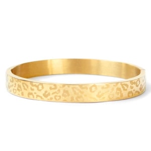 Bangle armband luipaardprint goud breed