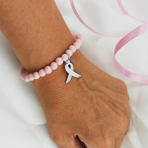 Pink Ribbon armbandje 2023 roze zilver