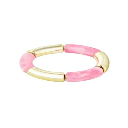 Tube-armband-roze-en-goud