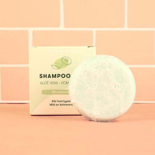 Shampoobars Aloe vera komkommer shampoo bar met zeepsop