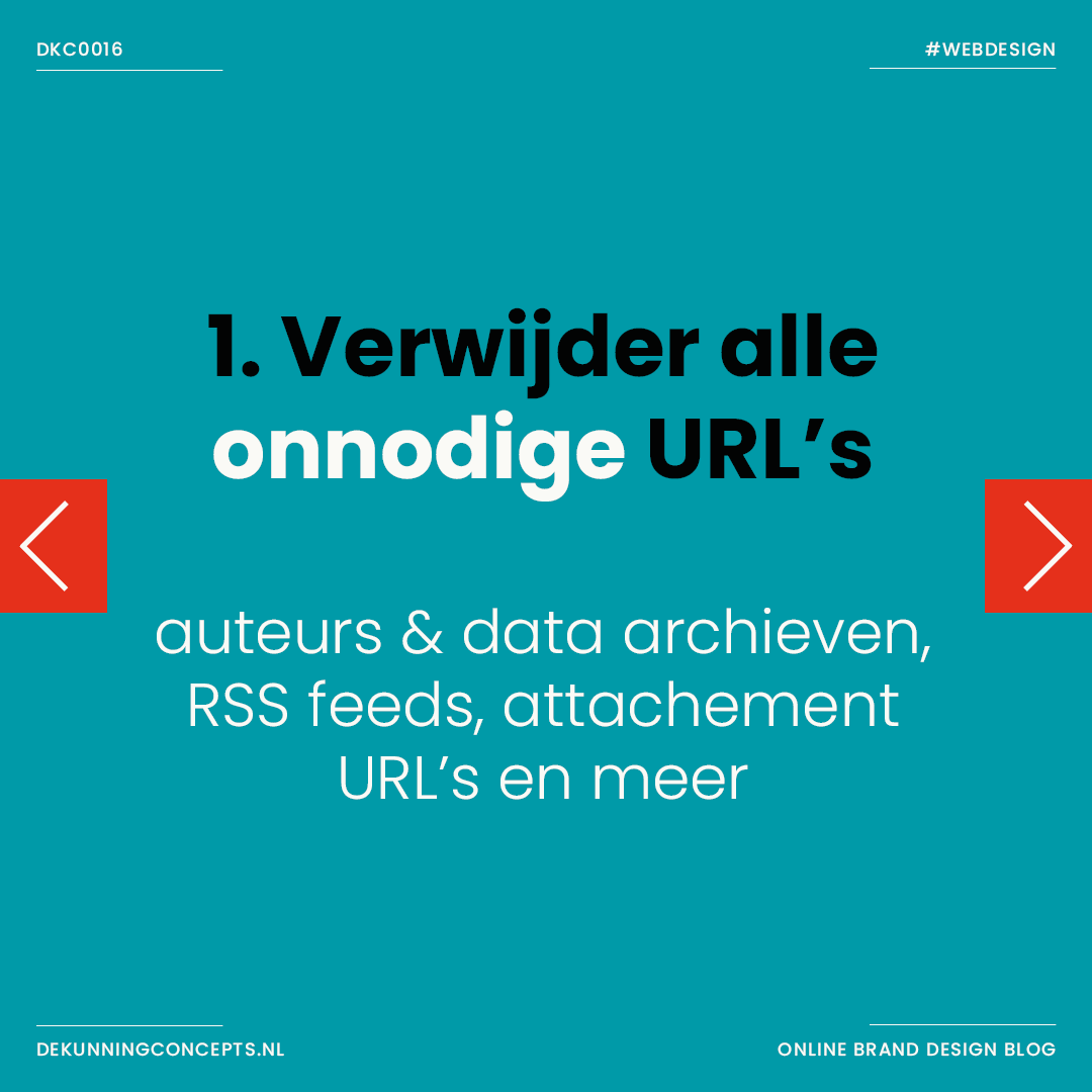 1. Verwijder alle onnodige urls