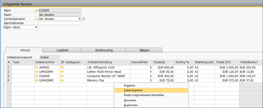 SAP Business One data import met Excel