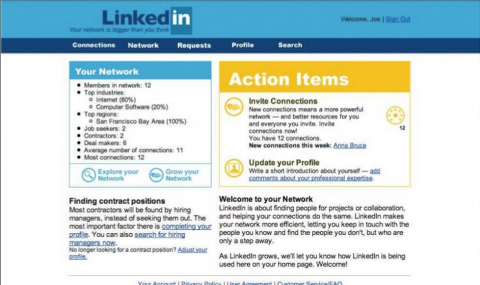 LinkedIn layout door de jaren heen