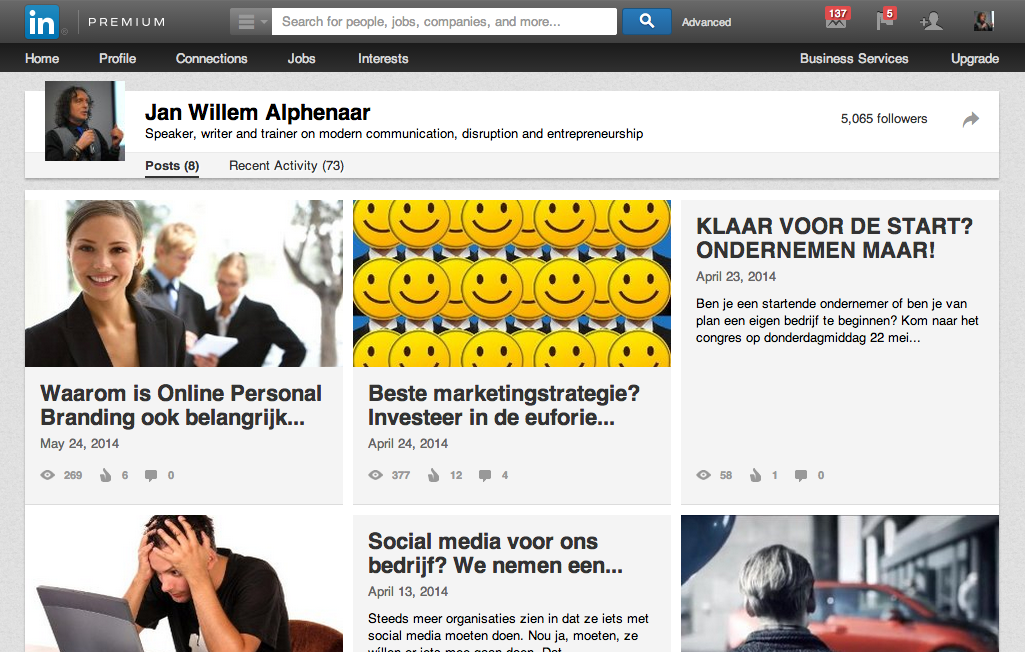Linkedinpro.nl Statusupdates op linkedin