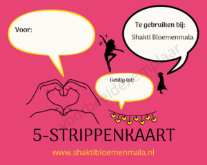Shakti Bloemenmala, Tonny Bol, voorbeeldexemplaar 5-strippenkaart, achterkant