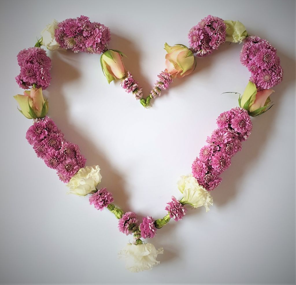 Shakti Bloemenmala Tonny Bol licht paars en wit, licht rose rozen