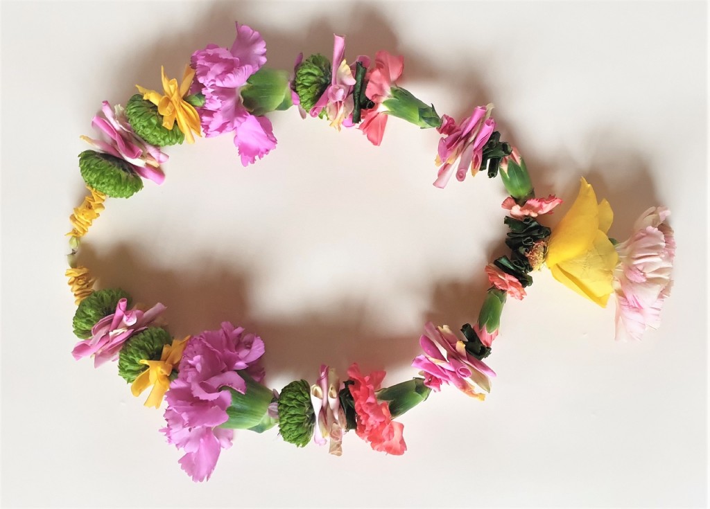 Shakti bloemenmala's Tonny Bol middel mala, rose, licht paars, groen en geel